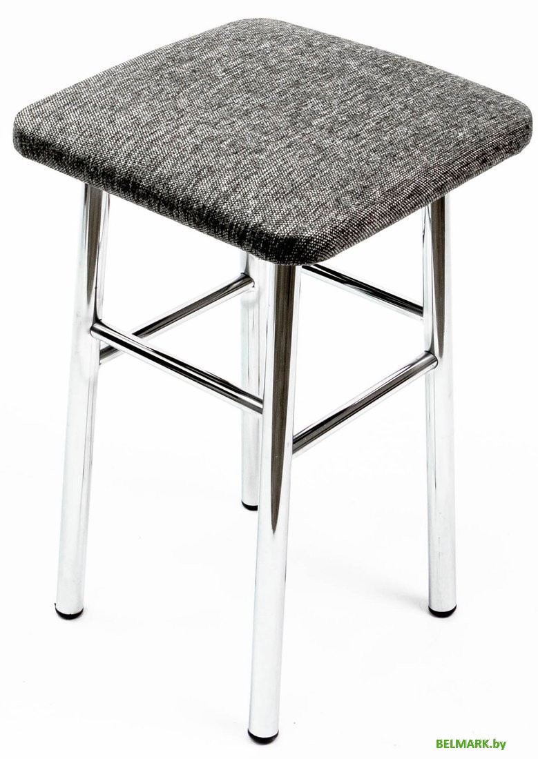 Табурет ВВР Классик (серый/хром, рогожка) - фото