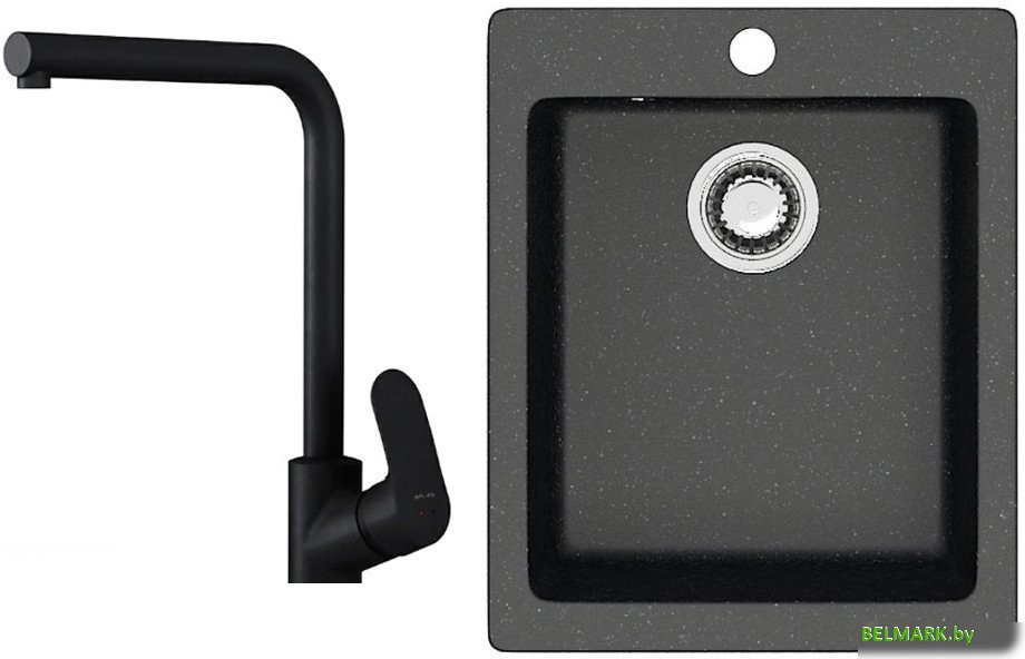 Кухонная мойка Berge BR-4200 + Like F8005022 (черный) - фото