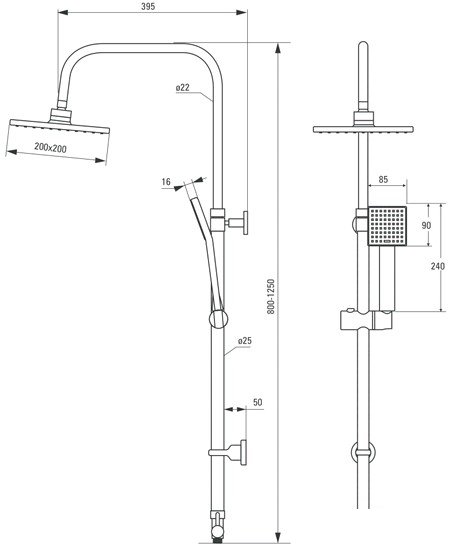 Душевая система Deante Floks NAC 01FK - фото2
