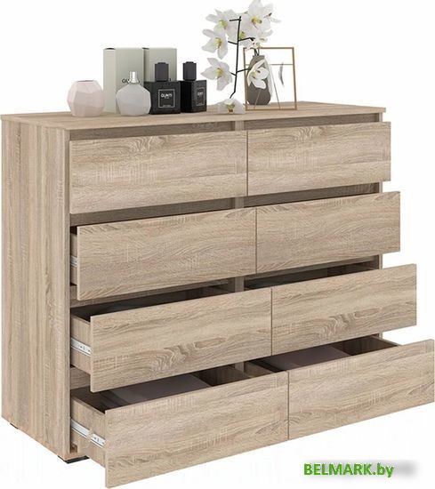 Комод Кортекс-мебель Бари 120 8ш (дуб сонома/дуб сонома/дуб сонома) - фото2