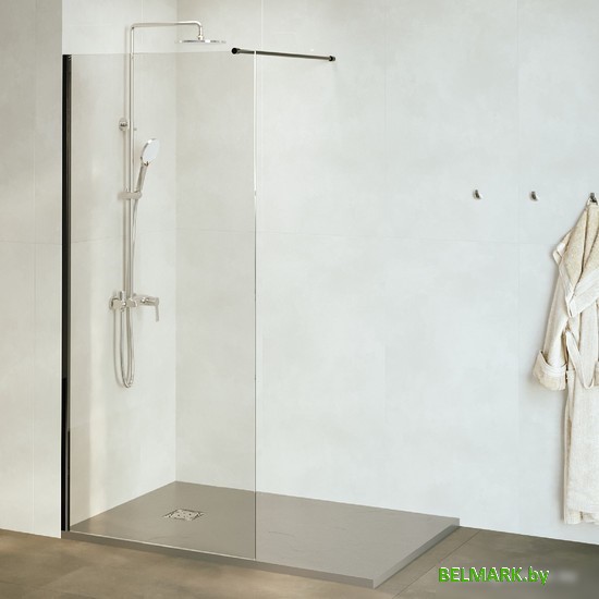 Душевая стенка RGW WA-010B 351001009-14 90 (черный/прозрачное стекло) - фото