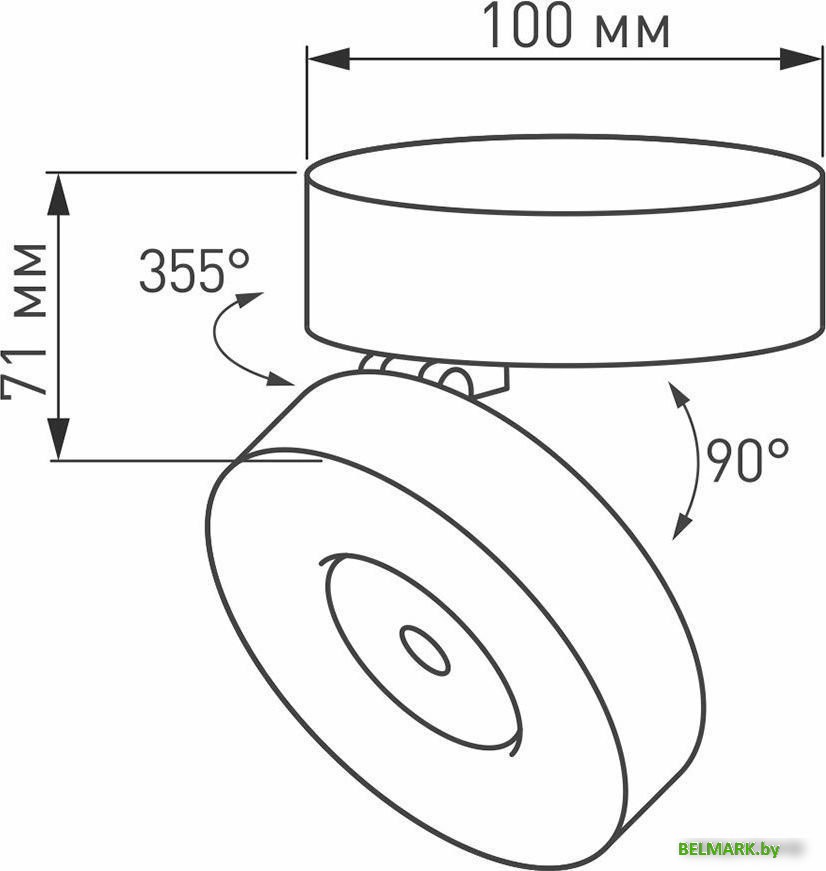 Спот Arlight SP-MONA-SURFACE-R100-12W (WH) 025439(1) - фото2