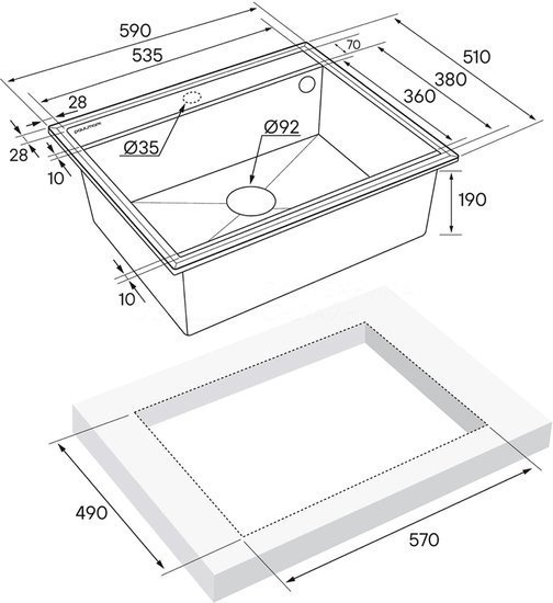 Кухонная мойка Paulmark Stepia 60 PM115951-WH (белый) - фото2