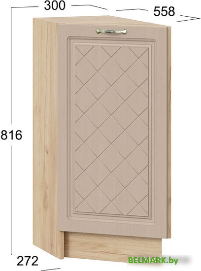 Шкаф напольный Трия Бьянка 1Н3Т (дуб крафт золотой/дуб кофе) - фото2