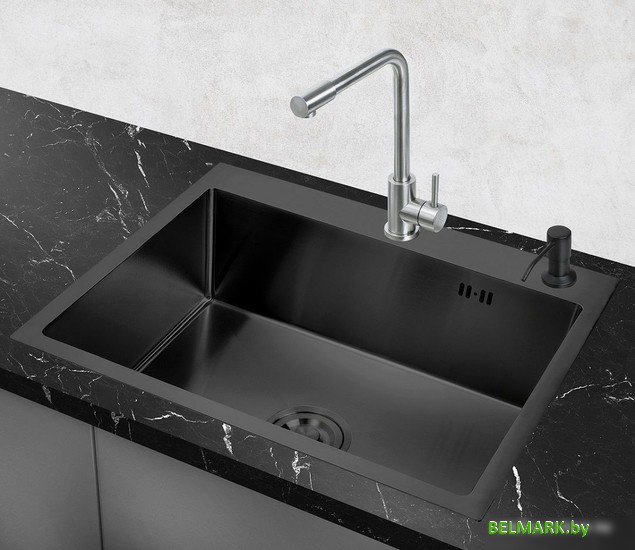 Кухонная мойка РМС MR-5843BL (с корзиной и дозатором) - фото2