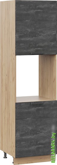 Шкаф-пенал Трия Детройт 1П6 (дуб крафт золотой/угольный камень) - фото