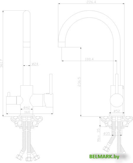 Смеситель Rossinka Silvermix Z35-28 (хром) - фото2