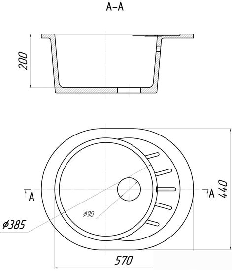 Кухонная мойка Gerhans A03 (бежевый) - фото2