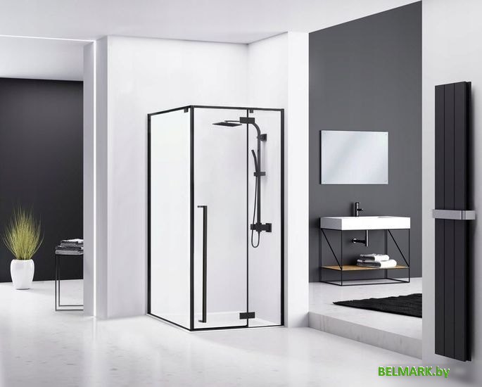 Душевой уголок Rea Fargo 120х90 (черный/прозрачное стекло) - фото2