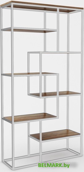 Стеллаж Hype Mebel Зиг-Заг-2 100x170 (белый/дуб галифакс олово) - фото