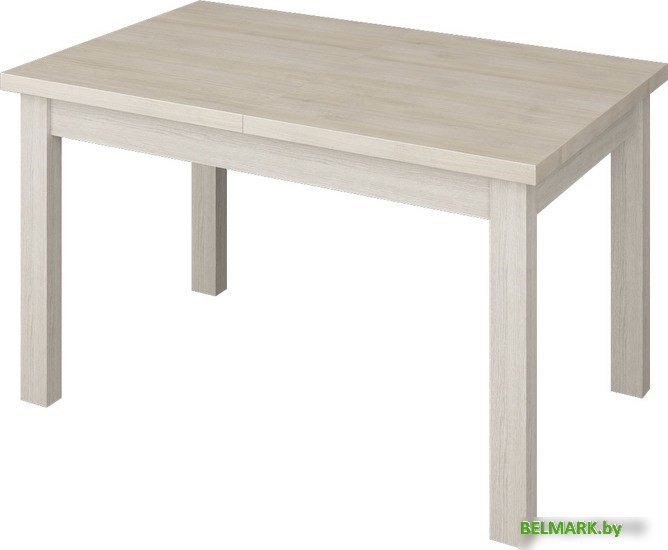 Кухонный стол Senira Кастусь 110-145x70 (дуб выбеленный/белый) - фото