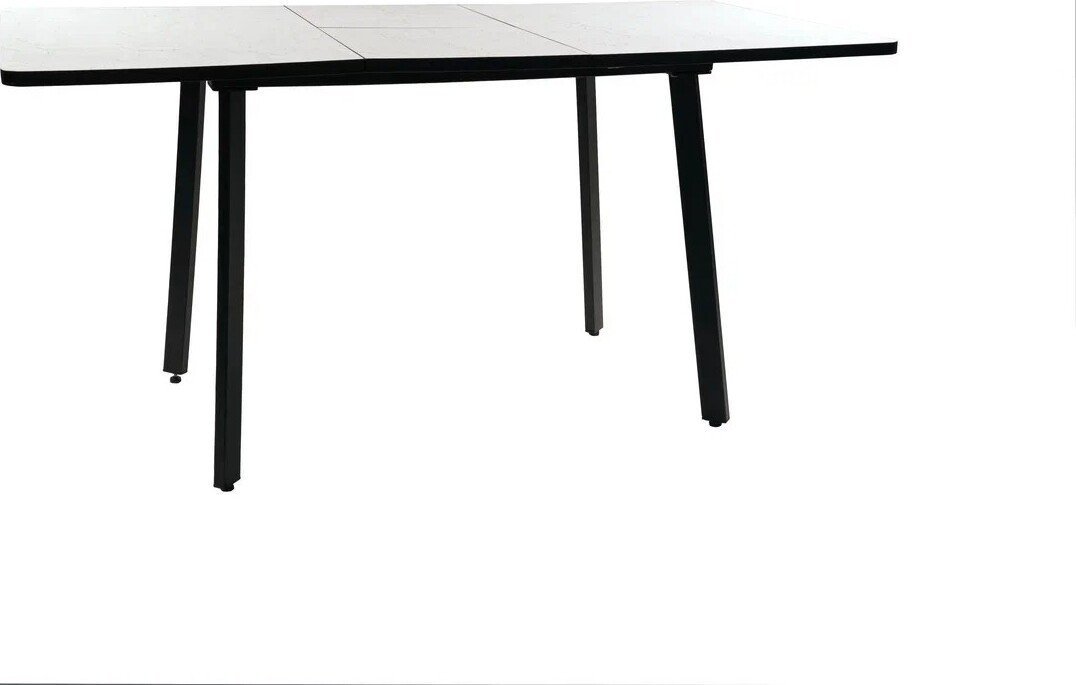 Кухонный стол ВВР Миллер (мрамор марквина белый/черный №3, Пластик 120-160/80) - фото