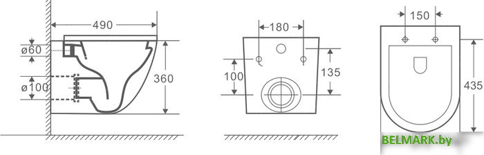 Унитаз CeramaLux 2197GW (белый, глянцевый) - фото2
