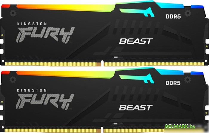 Оперативная память Kingston FURY Beast RGB 2x32ГБ DDR5 5600 МГц KF556C36BBEAK2-64 - фото