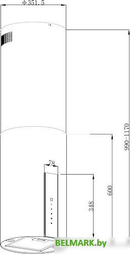Кухонная вытяжка Korting KHA 35808 DX Cylinder - фото2
