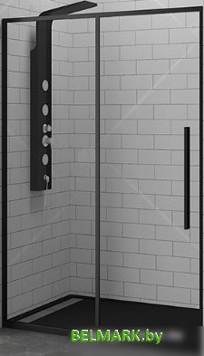 Душевая дверь RGW SV-12B 150 (черный/прозрачное стекло) - фото