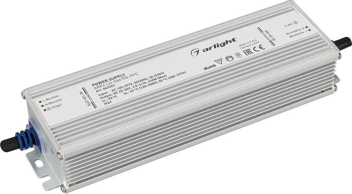 Блок питания Arlight ARPJ-LG-566700-PFC (240W. 25-56V. 3.5-6.7A) 043363 - фото