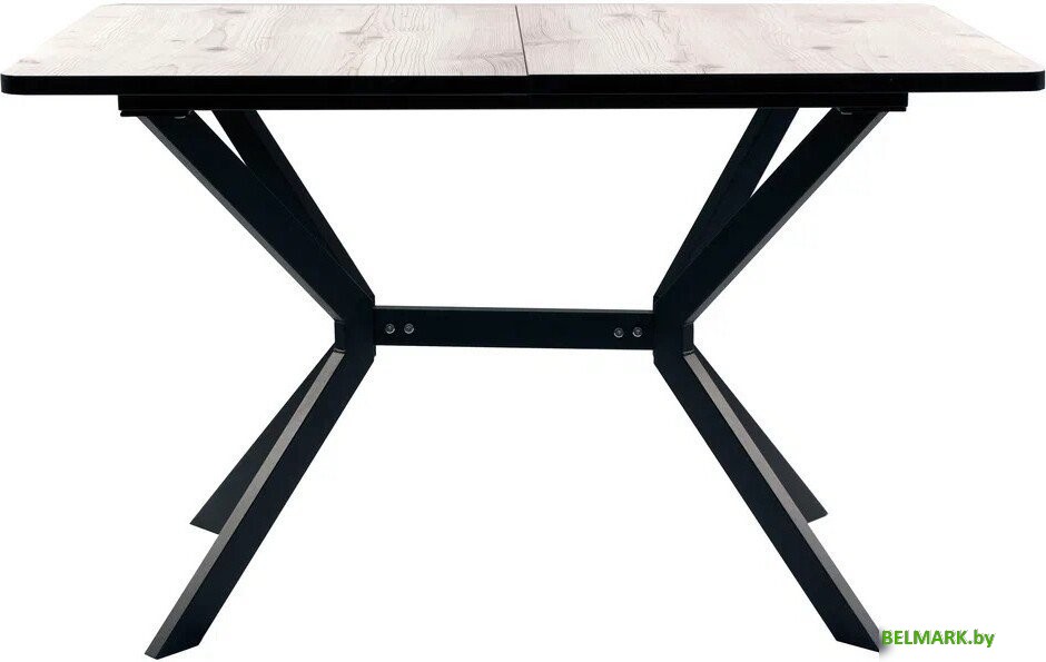 Кухонный стол ВВР Миллер (бискайская сосна/черный №7, пластик 120-160/80) - фото