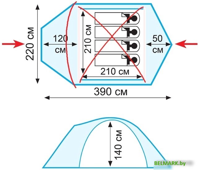 Палатка TRAMP Lair 4 v2 - фото2