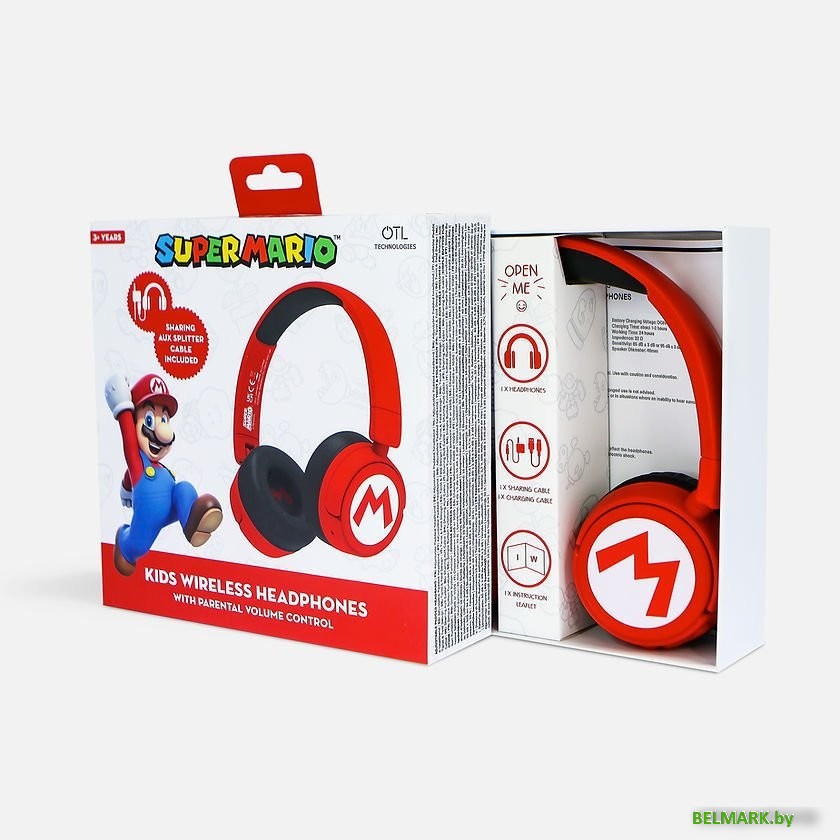 Наушники OTL Technologies Super Mario Red Kids Wireless SM1016 - фото2