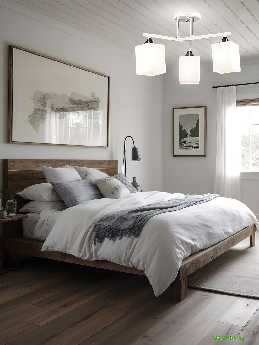 Припотолочная люстра Aitin Pro НПБ 02-3x60-101 N6788/3 (белый/хром) - фото2