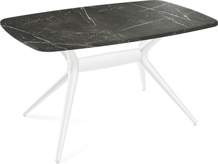 Кухонный стол Sheffilton SHT-TU30-2/TT41 120/80 МДФ бочкообразная (белый/сангай) - фото