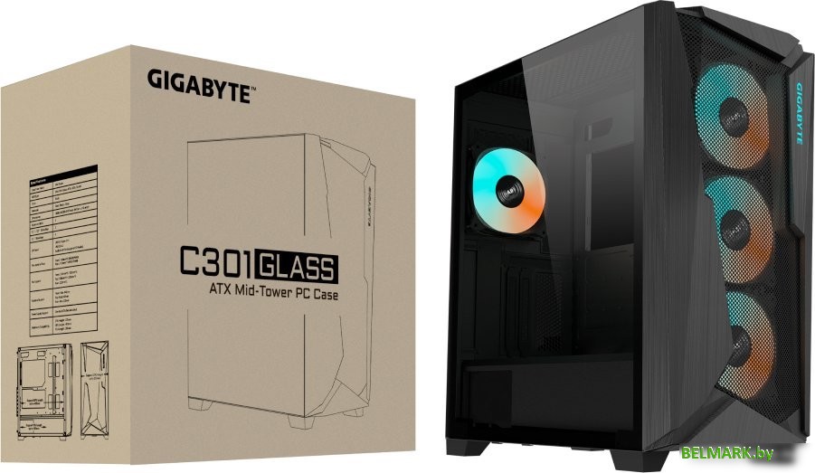 Корпус Gigabyte C301 Glass (черный) - фото2
