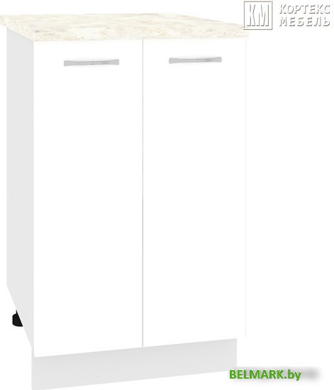 Шкаф напольный Кортекс-мебель Корнелия Лира НШ50р (белый/королевский опал) - фото