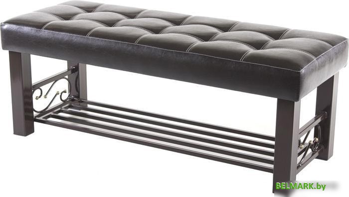 Банкетка AMC Lux 5 с полкой кожзам коричневый/коричневый/коричневый 5.1Б12022 - фото