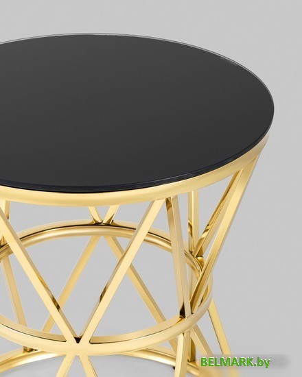 Журнальный столик Stool Group Вива 50x50 EET-080-TG (стекло черное/сталь золото) - фото2