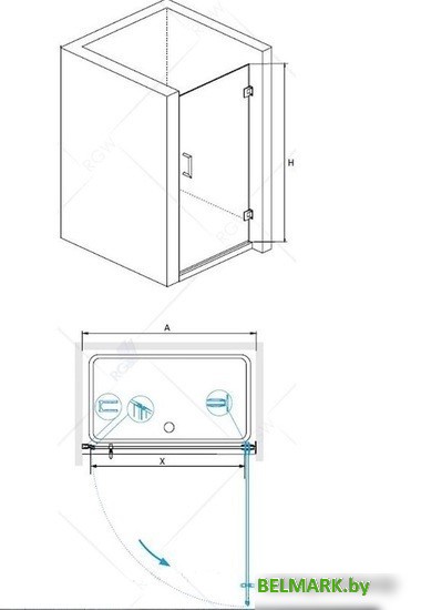 Душевая дверь RGW HO-011 70 (хром/прозрачное стекло) - фото2