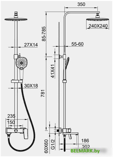 Душевая система Panta PT739006MB - фото2