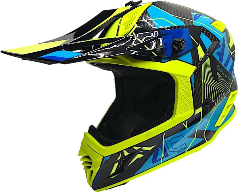 Мотошлем AIM RH855 Carbon Razor RH855R-DYB-XXXL (XXXL, желтый/синий) - фото