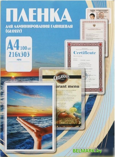 Пленка для ламинирования Office-Kit глянцевая A4 60 мкм 100 шт PLP216*303/200 - фото