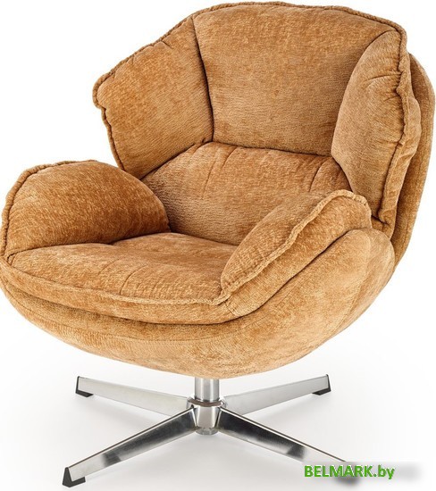 Интерьерное кресло Halmar Guido (горчичный/хром) - фото