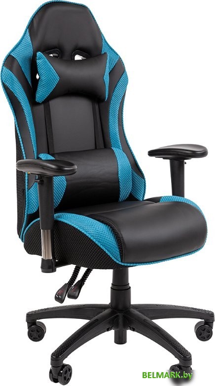 Игровое (геймерское) кресло CHAIRMAN CH43 (экокожа, черный/бирюзовый) - фото