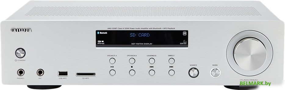 Интегральный усилитель Aiwa AMU-120BT (серебристый) - фото