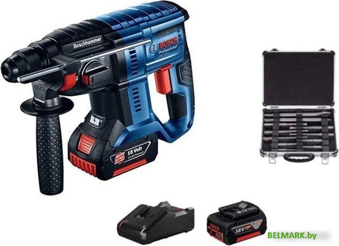 Перфоратор Bosch GBH 180-LI Professional 0615990M33 (с 2-мя АКБ 4 Ач, кейс, оснастка) - фото