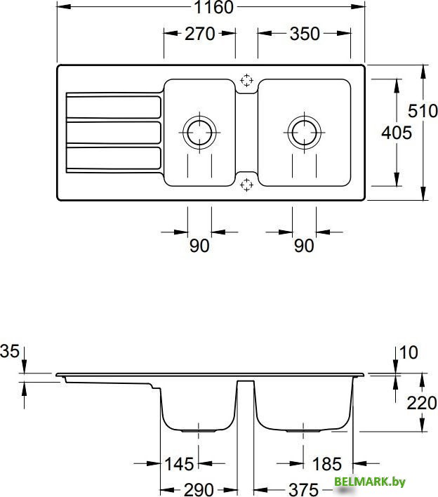 Кухонная мойка Villeroy & Boch Architectura 80 338001KR - фото