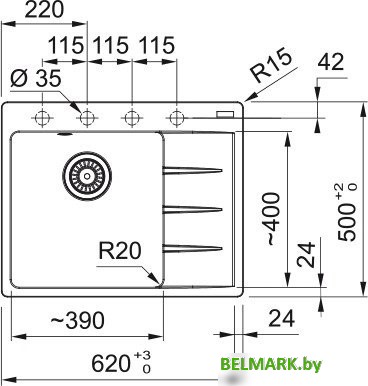 Кухонная мойка Franke Centro CNG 611-62 TL 114.0633.136 (оникс) - фото2