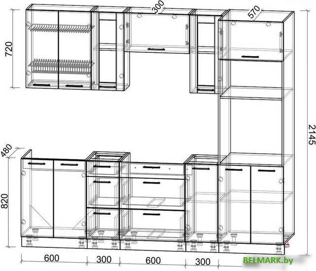 Готовая кухня Интерлиния Мила 2.4 ВТ без столешницы (дуб золотой/дуб золотой) - фото2