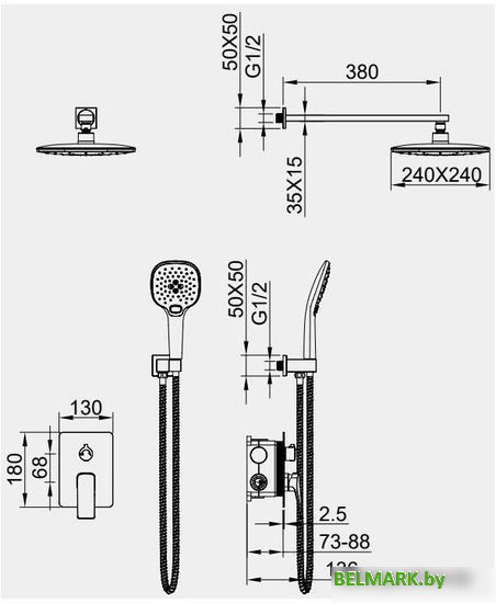 Душевая система Panta PT939006CR - фото2