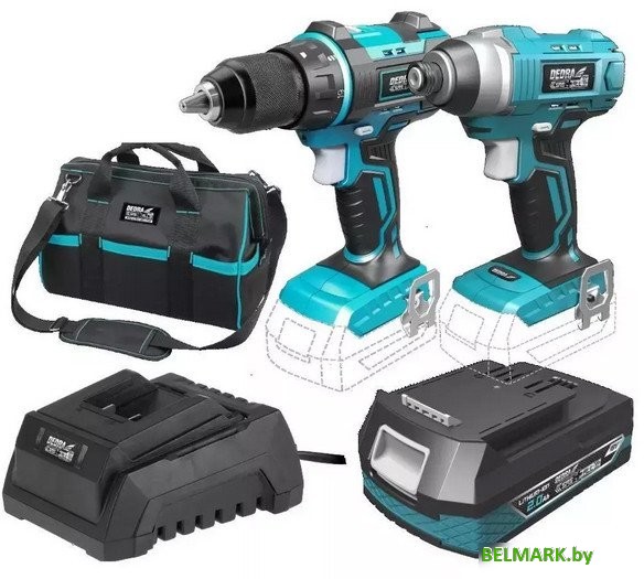 Dedra DED7018 (шуруповерт, винтоверт, 2 АКБ, сумка) - фото