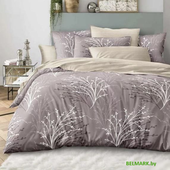 Постельное белье Alleri Сатин Premium 2сп с евроmax простыней СП-316 - фото