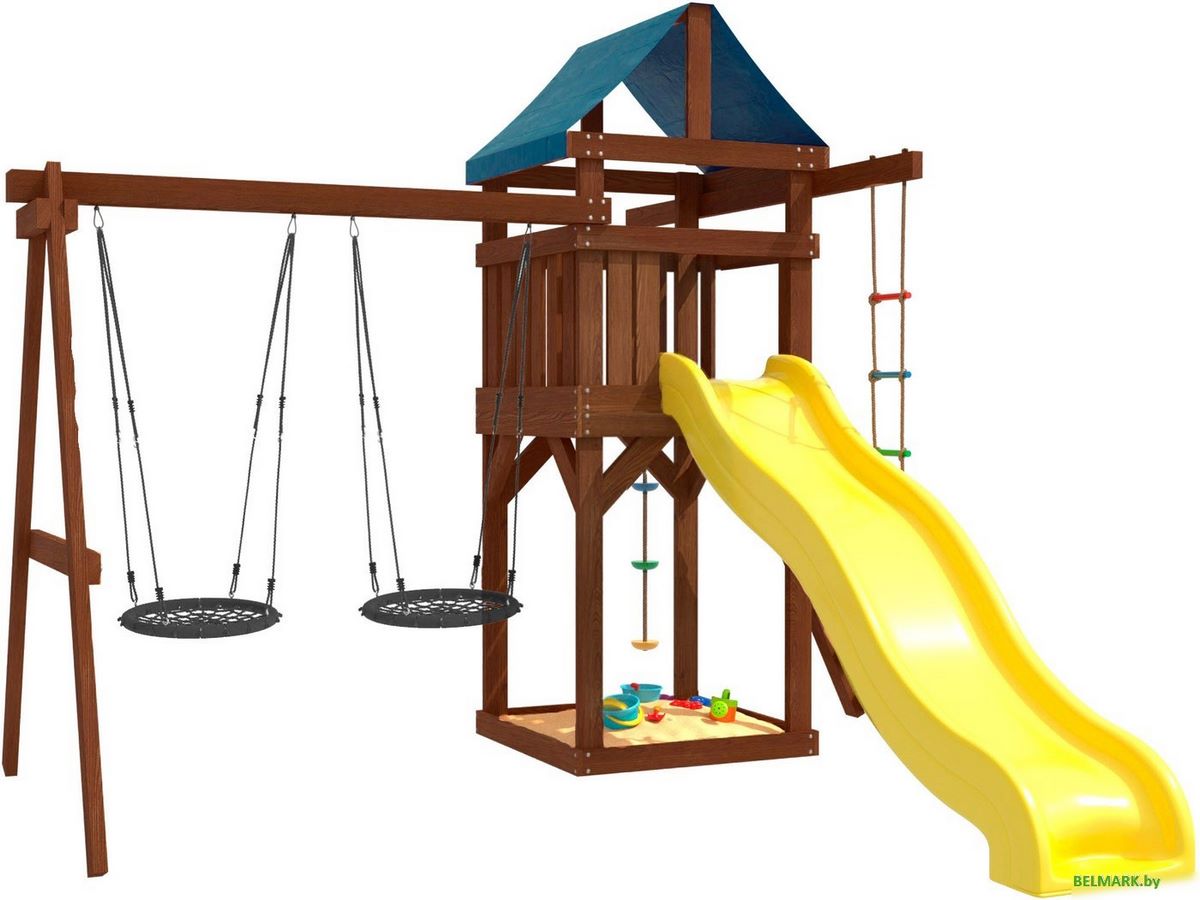 Игровой комплекс National Tree Company С качелями гнездо IgroWoods ДП-6 Premium - фото