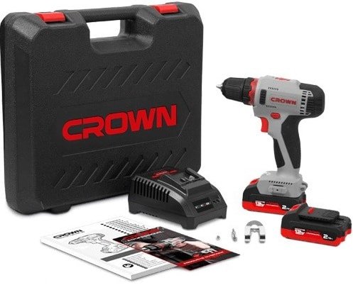 Дрель-шуруповерт Crown CT21081H-2 BMC (c 2-мя АКБ, кейс) - фото2