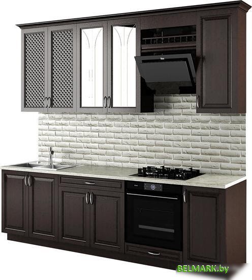 Кухня Молодечномебель Злата 2600 (орех темный) - фото