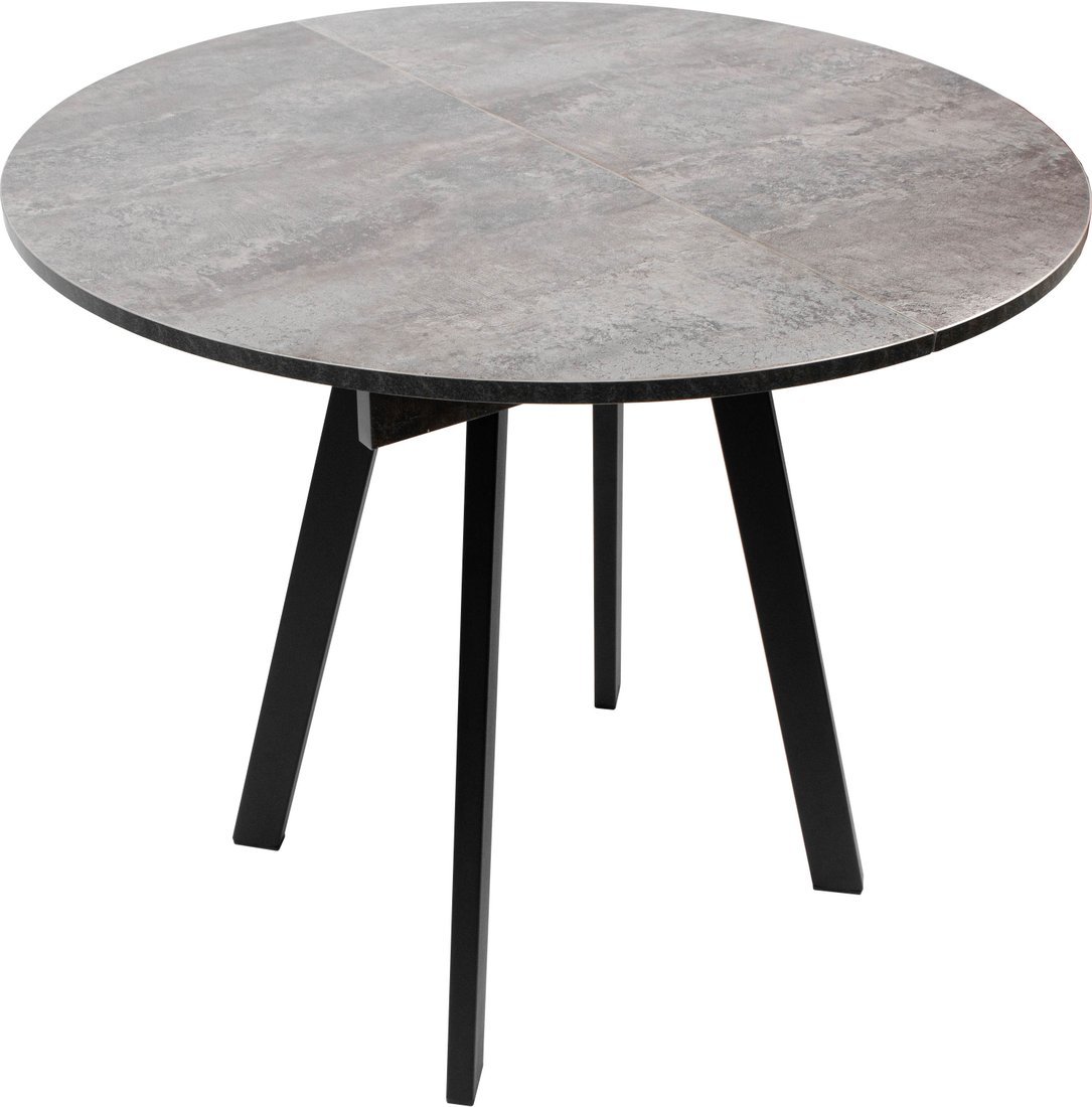 Кухонный стол ВВР Элип (камень темный/черный профиль, ЛДСП) - фото