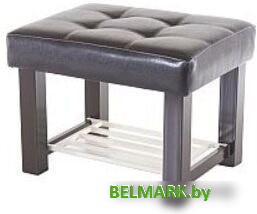 Банкетка AMC Lux 4 с полкой кожзам коричневый/коричневый/бежевый 4.1Б60223 - фото