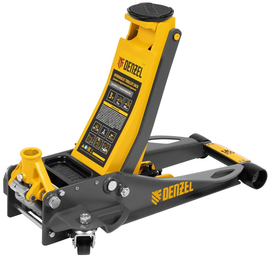 Подкатной домкрат Denzel 51250 3т - фото